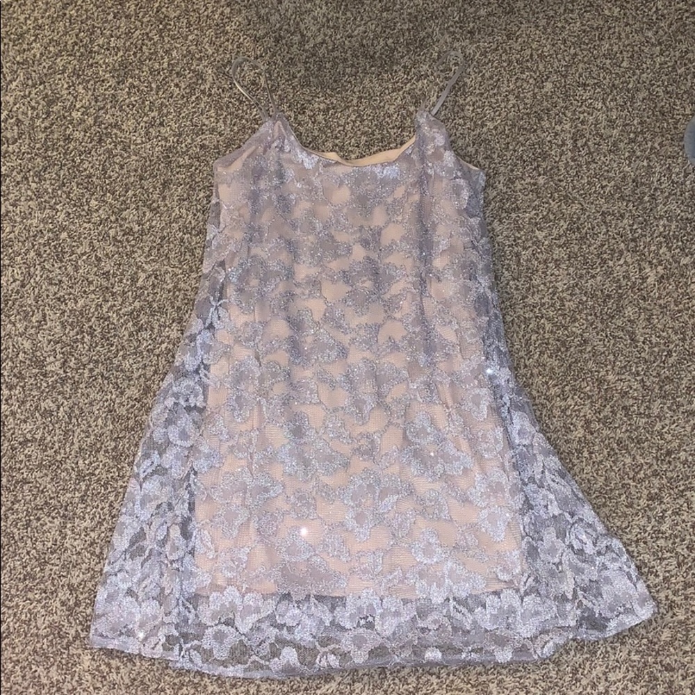 silver sparkly flowy dress!